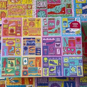 Galison Zodiac Signs 1000 Piece Puzzle - Multicolor